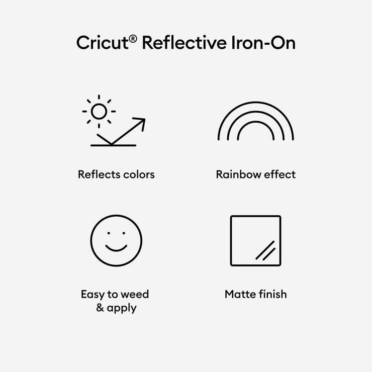 Cricut - Flex Thermocollant réfléchissant UV - Arc-en-ciel - 30 x 48 cm