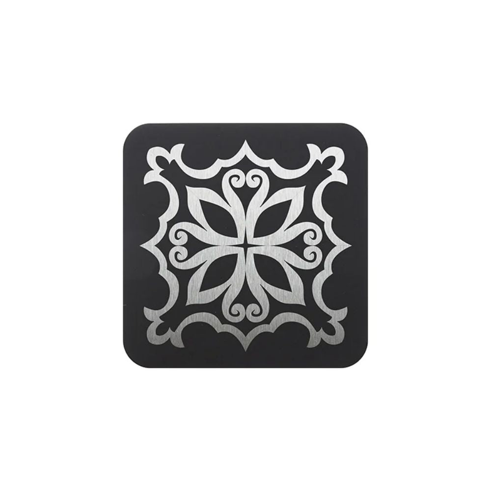MissKraft - Sublimation - Lot de 5 Sous-verres en Acier Carré - Noir Mat