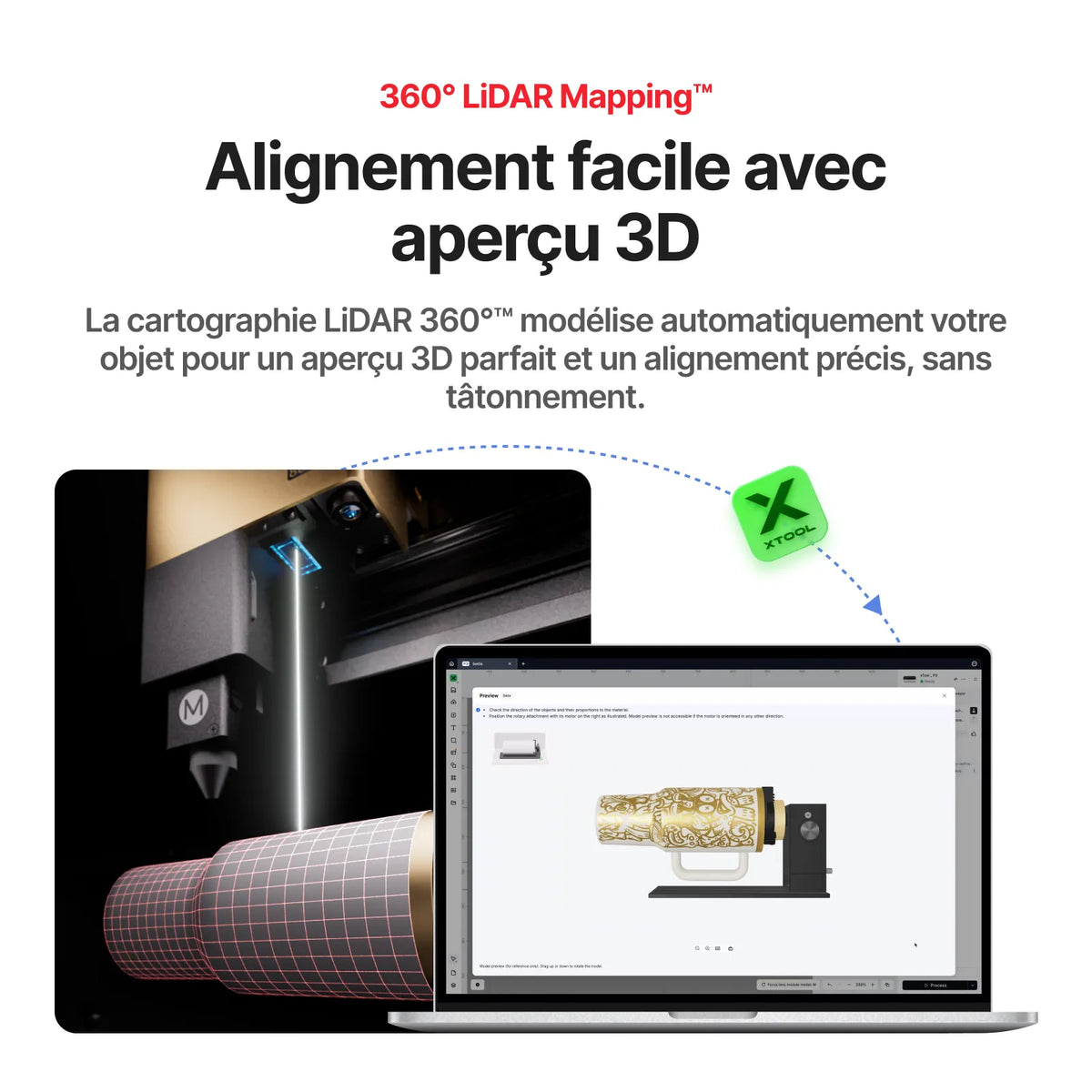 xTool - RA3 : Premier mandrin rotatif intelligent avec système MagSwap™