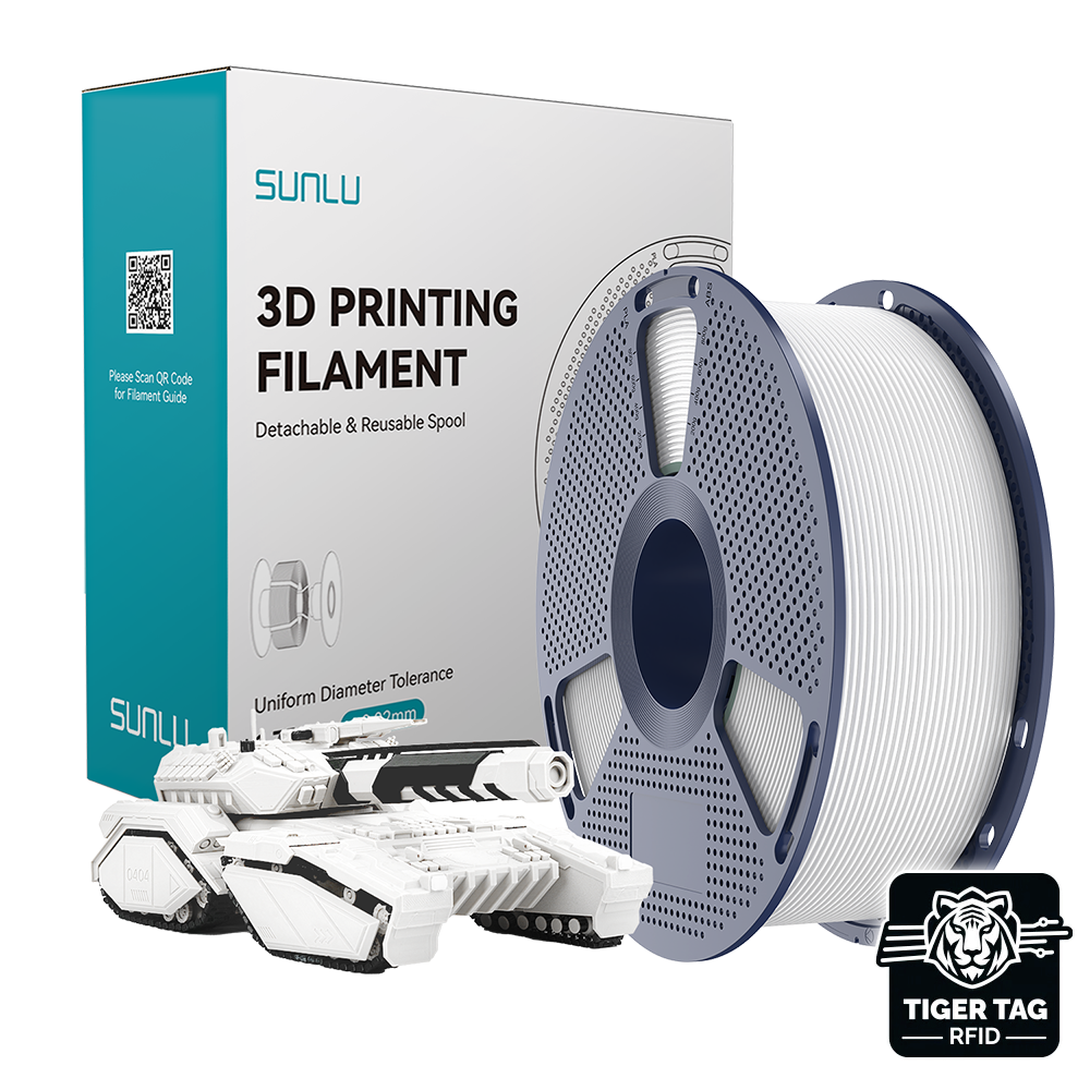 Sunlu - PLA - Blanc (White) - 1,75 mm - 1 kg avec RFID TigerTag