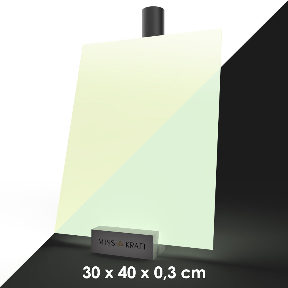 MissKraft - Plexiglass PMMA Acrylique -  Phosphorescent Vert - 30 x 40 cm - Ép. 3 mm