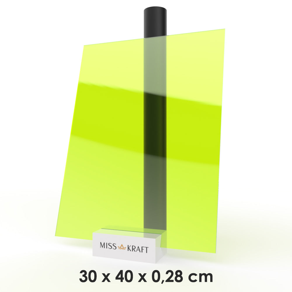 Plaque acrylique MissKraft - Transparent Jeune Fluo