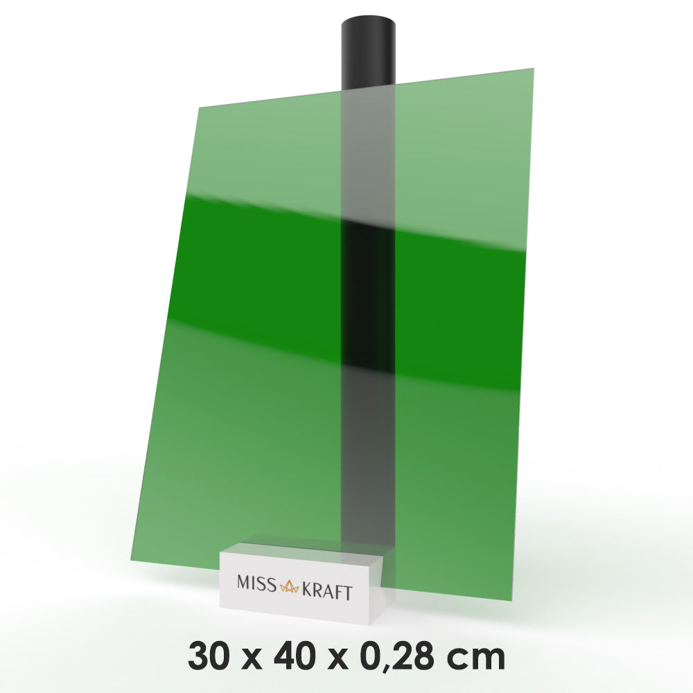 Plaque acrylique MissKraft - Transparent Vert Bouteille