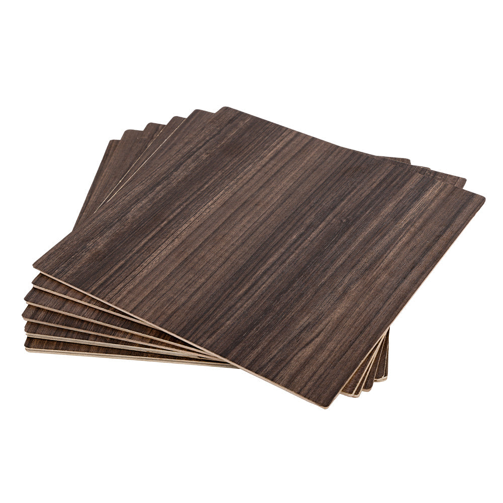 Creality - 10 Plaques de Contreplaqué Mélaminé Noyer (Walnut Plywood Sheets) - 20 x 20 cm - 3 mm