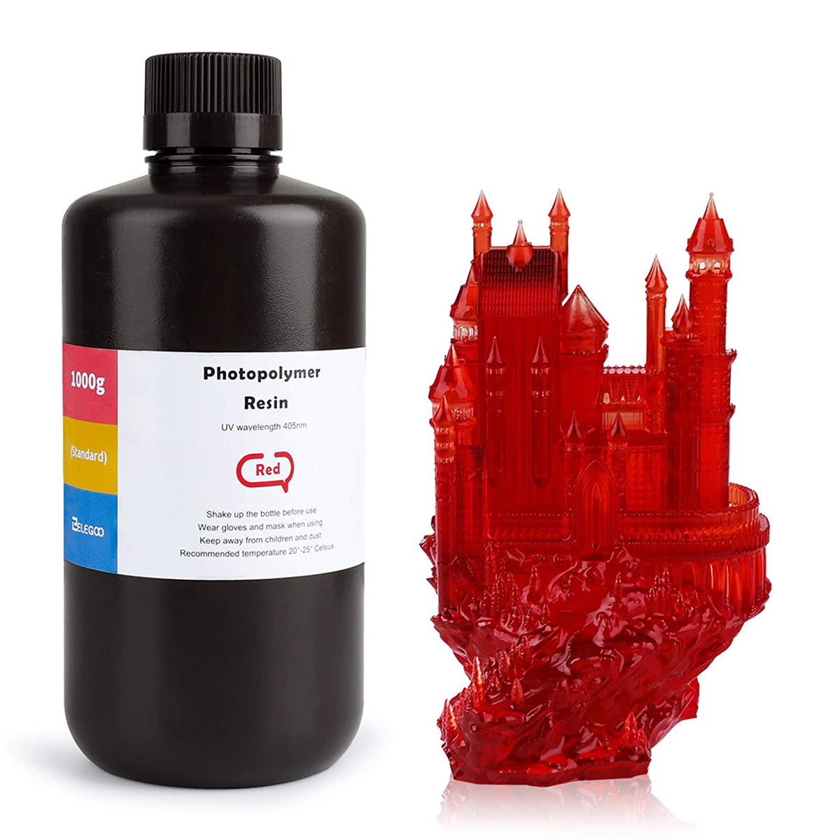 ELEGOO - Résine UV ABS-Like - Rouge (Red) - 1 kg