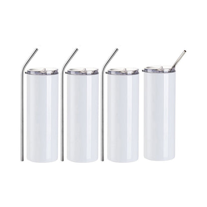 Craft Express - Verre en Acier avec Paille - 4 pièces