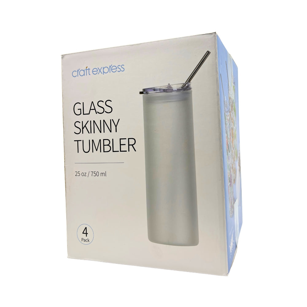 Craft Express- Sublimation - 4 Verres avec Paille - Transparent - 750 ml