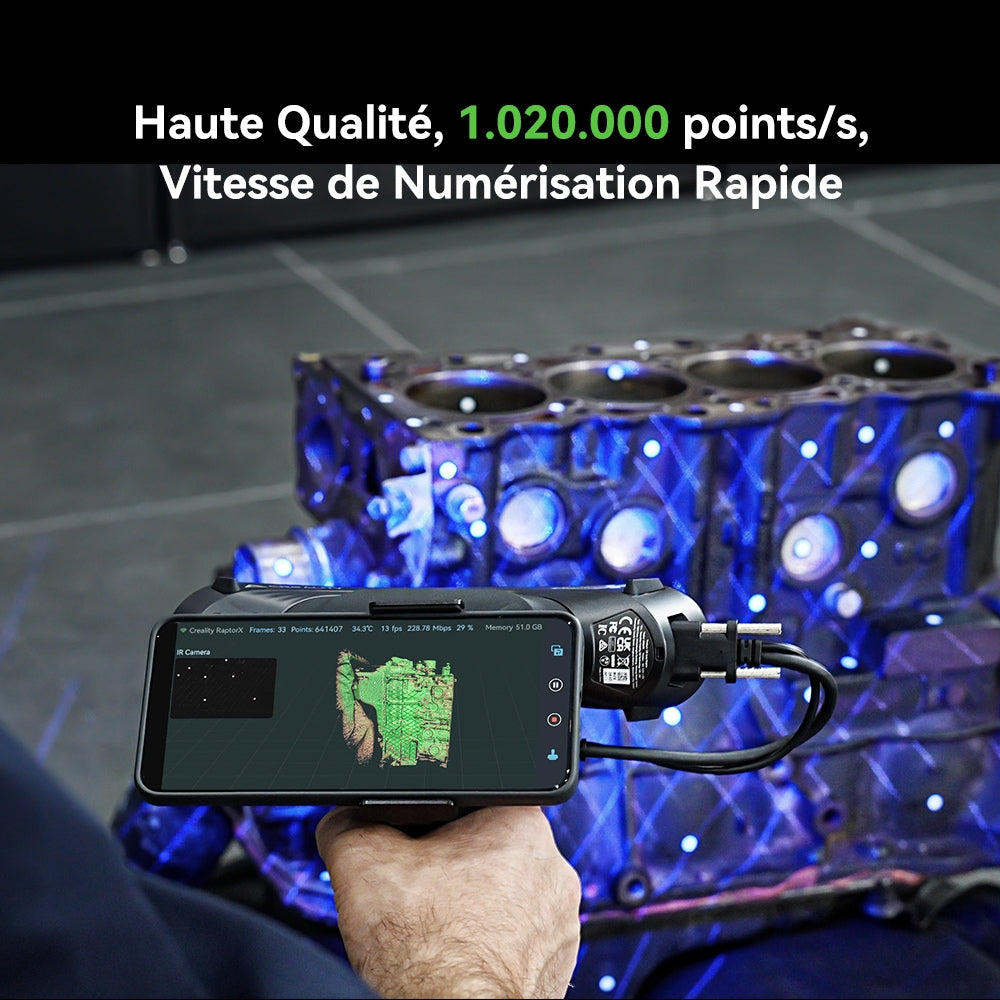 Creality - Raptor X avec ScanBridge - Scanner Hybride Laser Bleu & NIR