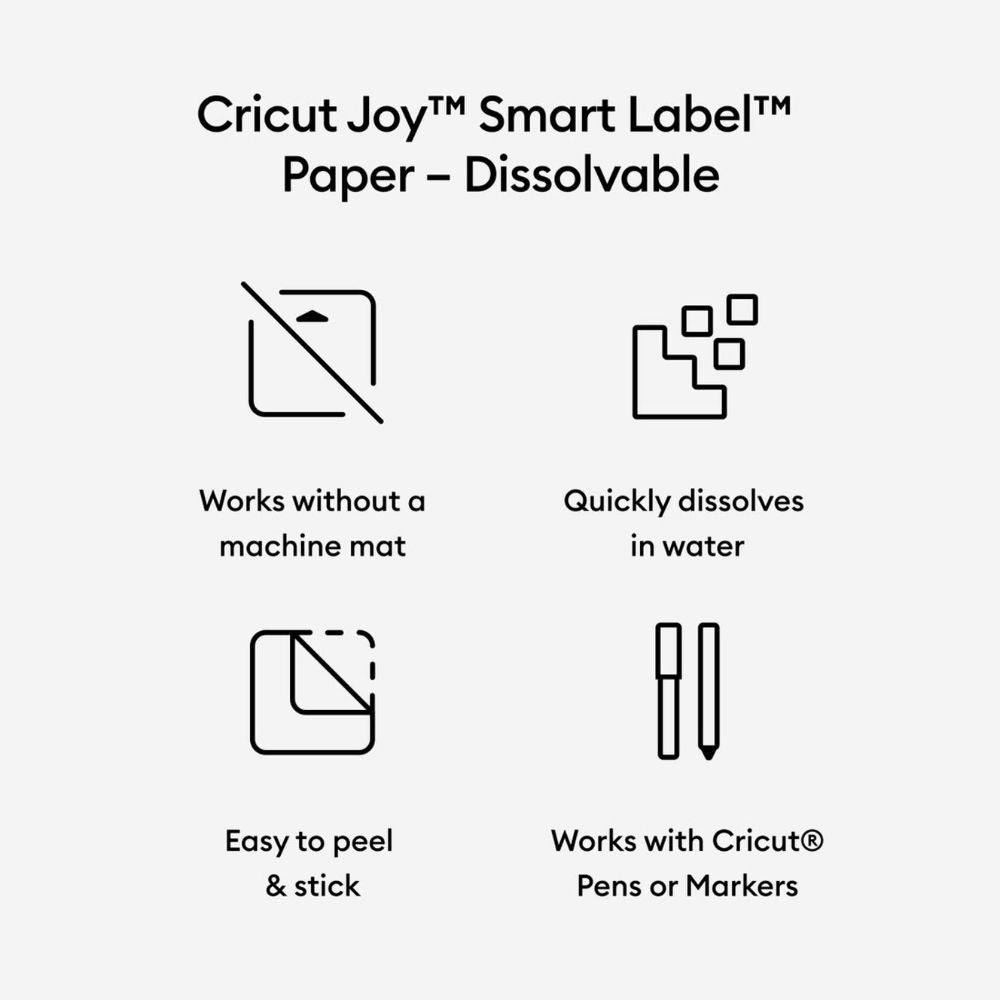 Cricut - Papier Autocollant Soluble  - Blanc - 33 x 61 cm