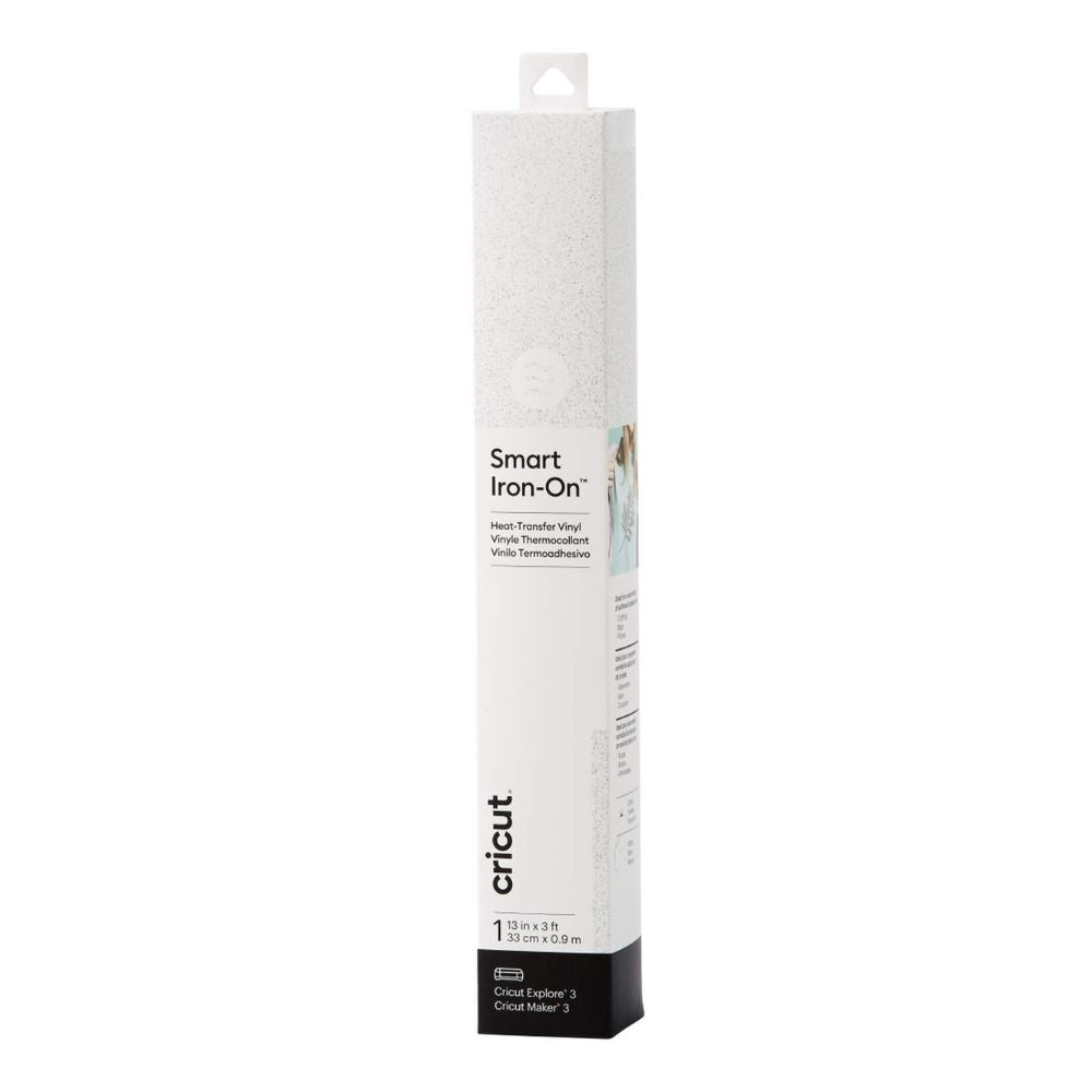 Cricut - Smart Iron-On  - Vinyle Thermocollant - Blanc pailleté - 33 x 90 cm