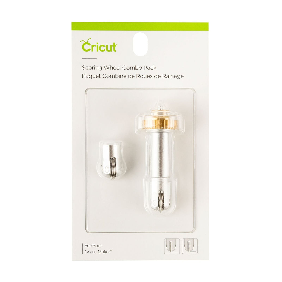 Cricut - 01/02 - 2 Roues de Rainage (Simple + Double) + Base QuickSwap