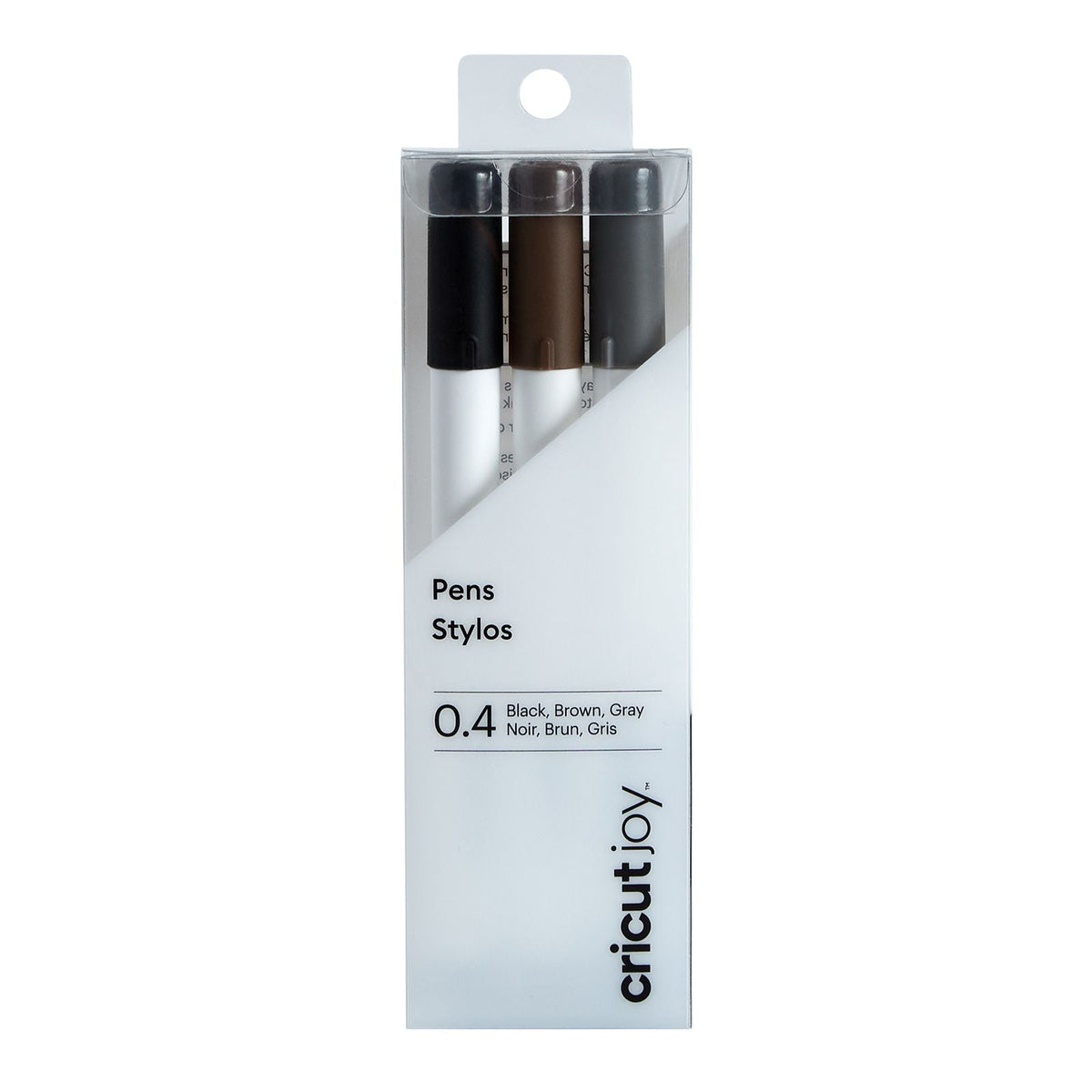 Cricut -  Joy - Lot de Stylos à Pointe Fine Noir/Marron/Gris (0.4mm)
