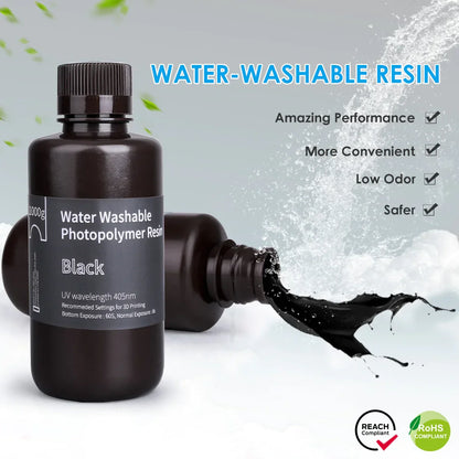 Pack ELEGOO - 3x Résine Water Washable - Noir (Black) - 1 kg