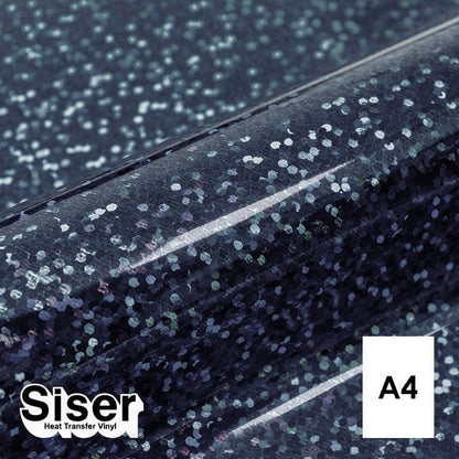 Siser - Holographic Flex - Feuille A4 Thermocollant - (H0014) Bleu Marine - 20 x 30 cm