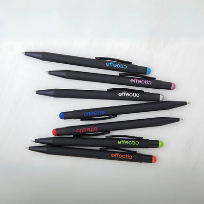 MissKraft -  5 Stylos à bille à graver Pearly Noir embout Vert Foncé