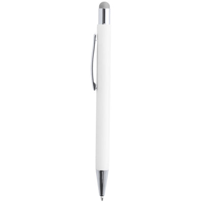 MissKraft -  5 Stylos à bille à graver Wirly Blanc embout Argenté