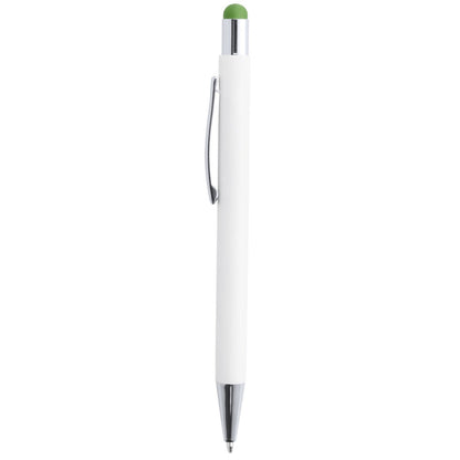 MissKraft -  5 Stylos à bille à graver Wirly Blanc embout Vert