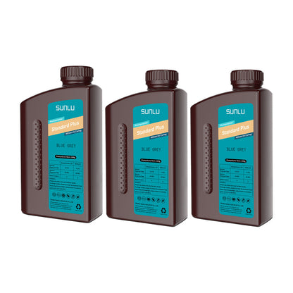 Sunlu - Résine Standard Plus - Bleu-Gris (Blue Grey) - 1 kg - Lot de 3