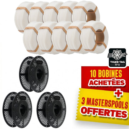 Pack Refill eSun - 10x PLA-HS High Speed Blanc + 3 Masterspool Offertes