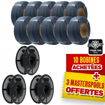 Pack Refill eSun - 10x PLA Matte Gris Foncé + 3 Masterspool Offertes