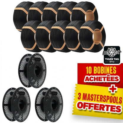 Pack Refill eSun - 10x PLA Matte Noir + 3 Masterspool Offertes