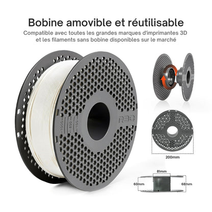 R3D - PETG High-Speed - Blanc (White) - 1,75 mm - 1 kg avec RFID TigerTag