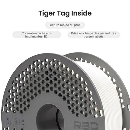 R3D - PLA High-speed - Blanc (White) - 1,75 mm - 1 kg avec RFID TigerTag