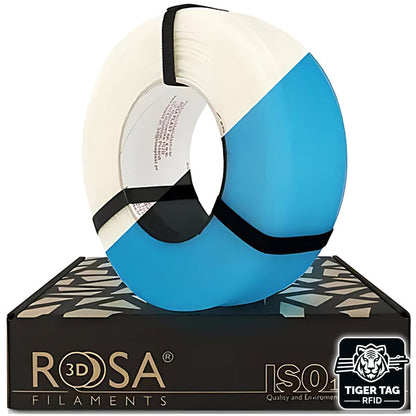 Rosa3D - PETG Standard HS Glow in the Dark - Bleu (Blue) - 1,75 mm - 1kg - Refill avec RFID TigerTag