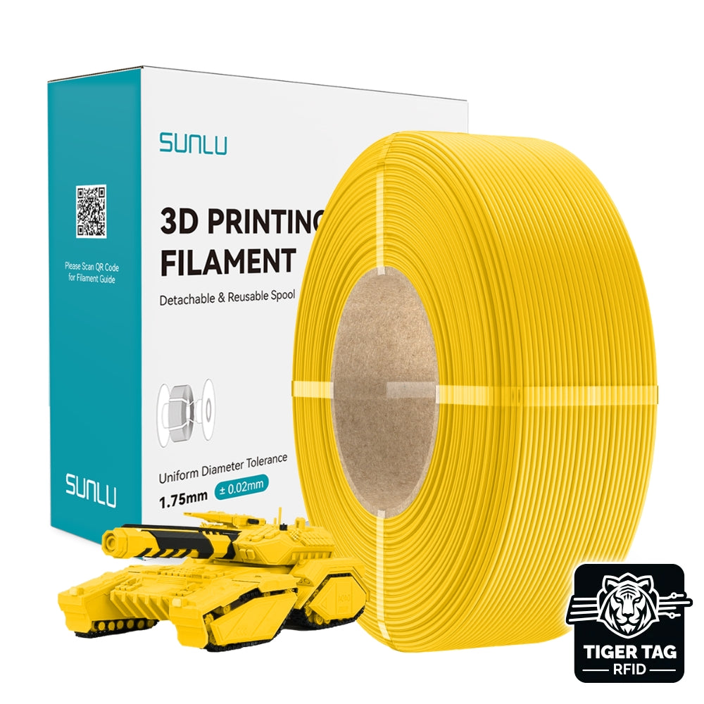 Sunlu - PETG - Jaune Vif (Vivid Yellow) - 1,75 mm - 1 kg - Refill avec RFID TigerTag