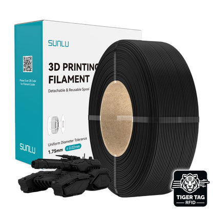 Sunlu - PLA - Noir (Black) - 1,75 mm - 1 kg - Refill avec RFID TigerTag