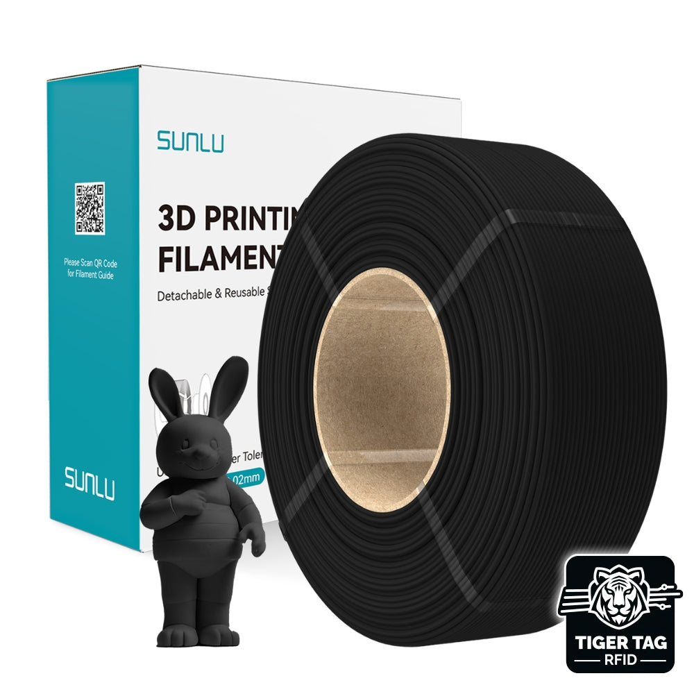 Sunlu - PLA Matte - Noir (Black) - 1,75 mm - 1 kg - Refill avec RFID TigerTag