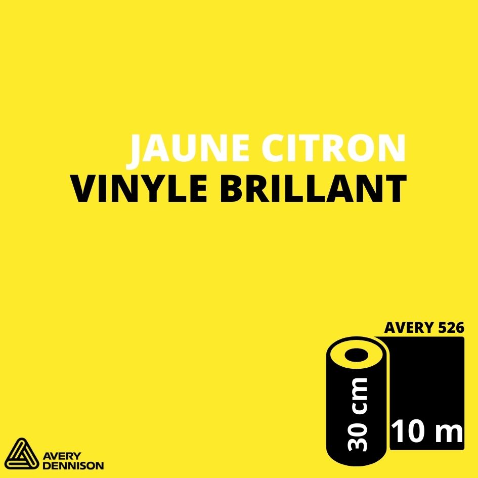 AVERY 500 - Vinyle Adhésif - Jaune Citron Brillant - 30 cm x 10 m