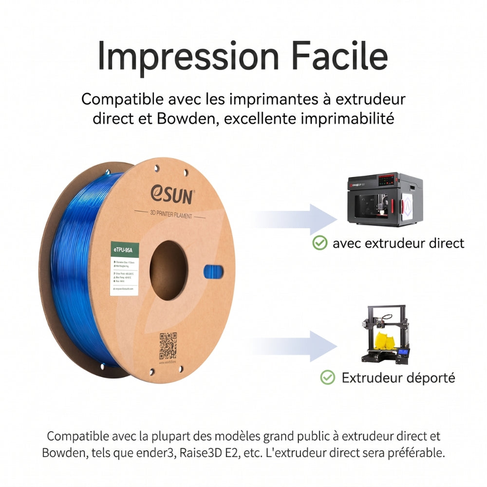 eSun - TPU-95A - Jaune (Yellow) - 1,75 mm - 1 kg avec RFID TigerTag