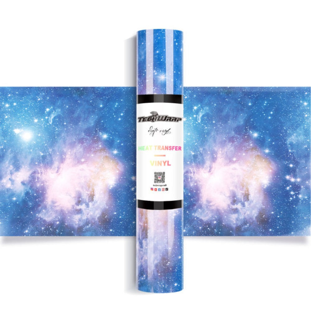 TeckWrapCraft - Galaxy HTV - Thermocollant - Ciel Clair Étoilé - 1,5 m