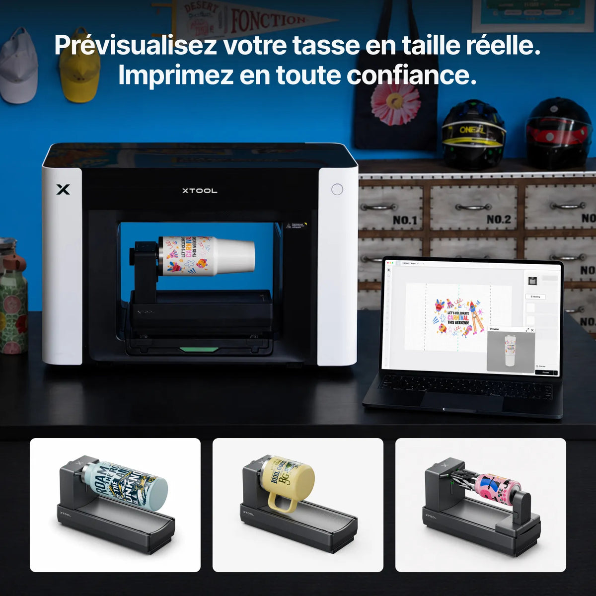 xTool - O1 Omni Printer - Pack Rotatif UV Double (Dual UV Rotary Bundle)