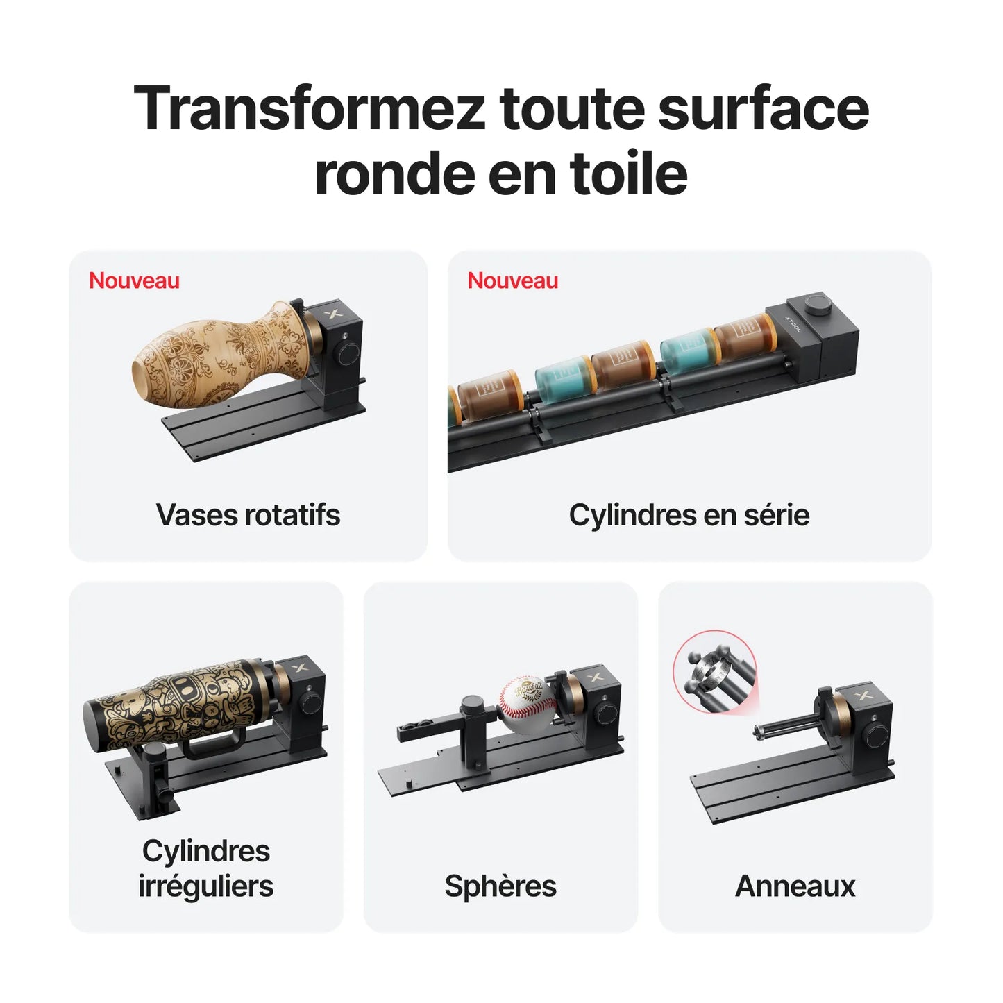 xTool - RA3 : Premier mandrin rotatif intelligent avec système MagSwap™