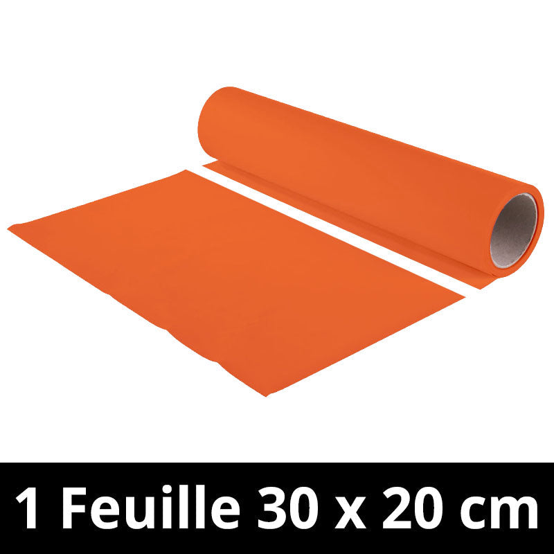 Chemica - Upperflock - Orange - Feuille 30 cm x 20 cm