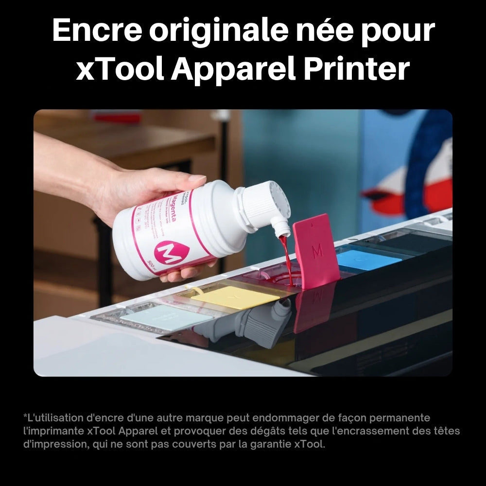 xTool - Encre DTF pour Apparel Printer - Noir - 500 ml